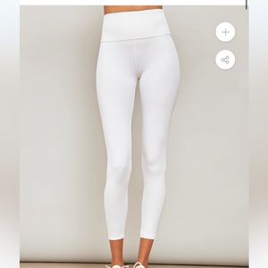 Carbon 38 white ribbed leggings 7/8 length